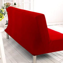 Fodera Copridivano Senza Braccioli Fodera Protettiva per Divano Letto Pieghevole ed Elasticizzata Coperture di Divano da Stampa Retro Copridivano Clic Clac 3 Posti Colore Solido Rosso