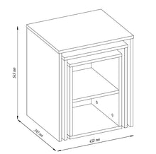 Set di 3 comodini da salotto, sobrio e moderno, per soggiorno, camera da letto (bianco)