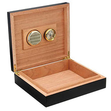 MOBFIDOFG Scatola di sigari Caso di Custodia in Legno di Custodia in Legno nerizzato Humidor Humidifier Humidifier con igrometro con Supporto Sigaro