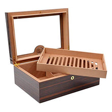 WY-YAN Vetro Trasparente Tetto apribile Visualizza Legno di Cedro Messa Humidor
