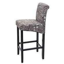 Mendler Sgabello HWC-C33 Lounge Legno Tessuto - Grigio con Scritte Piedi Scuri