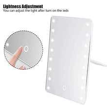 Yuyanshop Specchio da trucco illuminato a LED, interruttore touch screen, specchio da trucco HD da tavolo con luce a LED