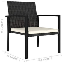 FAMIROSA Sedie da Pranzo per Giardino 2 pz in Polyrattan Nero-5110