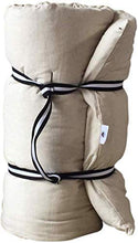 FUTON ITALY - Futon 65 x 200 x 8 cm, pieghevole e trasportabile, per shiatsu, yoga e massaggio:in puro cotone + cintura Yogi (Lino)