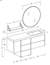 Dafne Italian Design Mobile Bagno Moderno con lavabo sospeso - Castagno Naturale Levigato