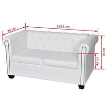 vidaXL Divano Chesterfield Classico Ecopelle Bianco 2 posti per casa e uffici - Arredi Casa