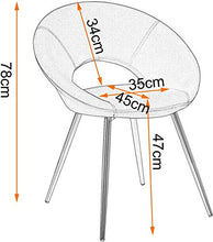 WOLTU BH230hgr-4 Sedie da Sala da Pranzo Poltrone in Velluto per Soggiorno con Schienale Braccioli 4 Pezzi, Grigio Chiaro