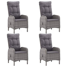 SKM Set da Pranzo da Giardino 5 pz in Polyrattan e Acacia Grigio-8525