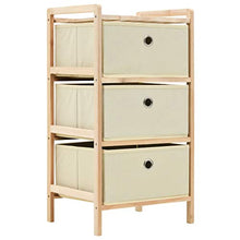 FAMIROSA Armadietti 2 pz con 6 Cesti in Tessuto e Legno di Cedro Beige