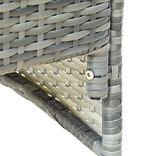 Moimhear Set di mobili da giardino, in polyrattan, per 4 persone, con seduta imbottita e tavolo da balcone, colore: grigio