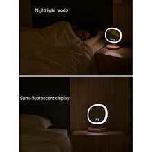 Specchio cosmetico a LED, Display Tempo e Temperatura, Ricarica Wireless, Touch Control, dimmer Continuo, Funzione Sveglia, Specchio cosmetico a LED