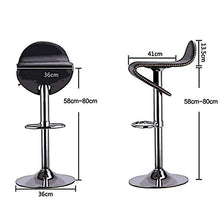 WDHWD Sedia da Bar Elegante Sedia con Schienale Alto Regolabile Sgabelli da Bar girevoli Regolabili Set Sedia Anteriore Sedia Sgabello da Bar retrò Sedia per Computer （Nero）
