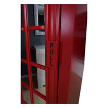 Dmora Armadio Cabina telefonica londinese con Tre Ripiani e Specchio, Colore Rosso, cm 68 x 215 x 55