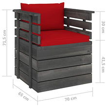 vidaXL Set Divani da Giardino su Pallet 7 pz con Cuscini Massello Pino