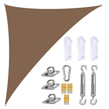 JINGBO Tenda A Vela Triangolo,Protezione Raggi UV, Vela Ombreggiante Resistente E Traspirante per Giardino Balcone Terrazza,Marrone,4mx4mx5.7m
