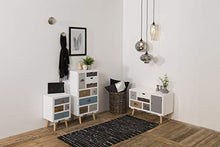 AC Design Furniture Comodino, Pino, Bianco