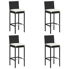 vidaXL Set Bar da Giardino 5 pz con Cuscini Polyrattan Nero
