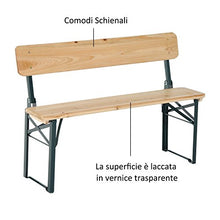 Outsunny Set Birreria da Giardino Tavolo e 2 Panche con Schienale Pieghevole in Legno di Abete