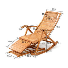HOUMEL Sedie da Giardino Poltrona, Sedia Regolabile Sdraio Dondolo Sedia Pieghevole Bamboo Lounge for Patio o da Spiaggia, Balcone, Parco o Campeggio