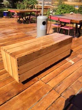 Cassapanca da 33 cm per terrazza in quercia, impermeabile e impermeabile sulla parte superiore, con trasporto