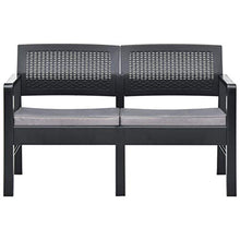 FAMIROSA Panchina Giardino 2 Posti con Cuscini 120 cm Plastica Antracite