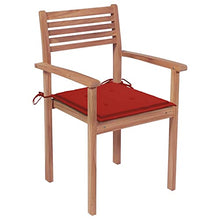 vidaXL Sedie da Giardino 2 pz con Cuscini Rossi Massello di Teak