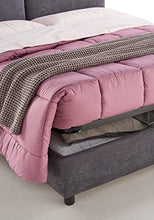 Evergreenweb-Letto Contenitore matrimoniale Imbottito sfoderabile Moderno e di design con rete a doghe legno per Materassi Matrimoniale, Elegante Testiera con Doppi Cuscini (Grigio, 160x195)