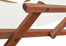 Erst-Holz 5 Varianti/Colori di Tessuti per Robusta Sedia a Sdraio particolarmente Larga V-10-500, Colore di Stoffa:Bianco/Ecru