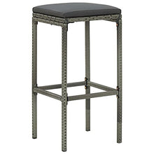 vidaXL Set da Bar da Giardino 7 pz con Cuscini in Polyrattan Grigio