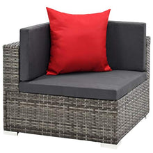 Festnight Set Divani da Giardino, Set di Mobili da Giardino 23 pz in Polyrattan Grigio