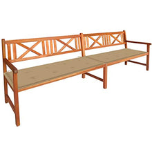 vidaXL Panca da Giardino con Cuscini 240 cm in Massello di Acacia
