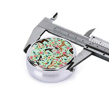 Scatola rotonda per medicina portatile, mini pillole in metallo, dispenser per pillole tascabili, borsa da viaggio, regalo per cavallo, multi cappotto floreale cavalli menta