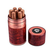WY-YAN Cigar Box, Alluminio Cigar Box for Il Sigaro Humidor for sigari e Accessori for Fumatori, Cigar Benne in Grado di memorizzare 7 Sigari - Rose Gold, Anti-Pressione