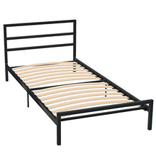 Belupai - Struttura letto in metallo, con rete a doghe, per camera dei bambini, 90 x 200 cm, colore: Nero