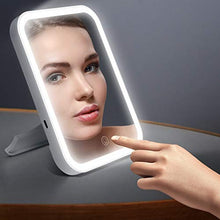 WXL Specchi da Tavolo Specchio per Il Trucco di vanità con Luce LED Smart Desktop Specchio cosmetico Portable Retroilluminazione compatta Pieghevole Pieghevole Specchi Specchio Trucco con LED