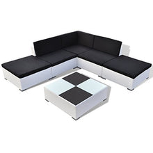 Anself Set mobili da Giardino,Set divani da Giardino in polirattan Bianco 15 pz