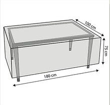 Fachhandel Plus Komfort - Custodia protettiva per tavoli rettangolari da giardino, 180 x 100 x 75 cm, trasparente
