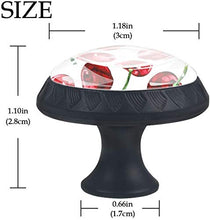 Ciliegia rossa che dipinge frutta dolce Pomelli per Porta Set di 4 Pomelli per Mobili Manopole per Cassetti Cucina Armadio Vetro