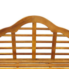 GOTOTOP Panca in legno di acacia per giardino, 2 posti, con schienale 135 x 55 x 95 cm