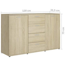 vidaXL - Sideboards - Sideboard Sonoma-Eiche 120×35,5×75 cm Spanplatte