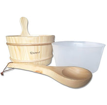 Demmelhuber, Set per sauna, 3 pezzi, inserto in plastica, mestolo per sauna, cazzuola per sauna