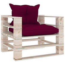 vidaXL Divano da Giardino Pallet Cuscini Rosso Vino in Legno di Pino