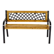 LLiving - Panchina da giardino York, 118 cm, in metallo e legno