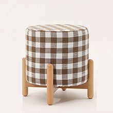 DXAQC Moda Legno Supporto poggiapiedi Ottomani sfoderabile Copridivano in Cotone Sgabello Adatto per Soggiorno camere da Letto (D)