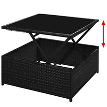 FAMIROSA Set Divani da Giardino 5 pz con Cuscini in Polyrattan Nero-2848