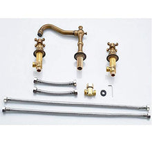 Faucet-4456 Rubinetto Lavabo, Ampio Rubinetto Doppio Manico in Rame Antico