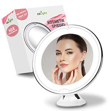 CS Light® Specchio cosmetico con luce – [3] livelli di luminosità – [360°] – Montaggio con ventosa – [10x]