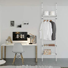 Kit Closet piede estensibile guardaroba Interno armadi, Bianco/Nero, Unico