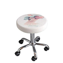 Sgabello Camera da Letto con Ruote，Sgabello Imbottito con Modello Fulvo Panno di Lino Posto a Sedere，Altezza Regolabile 45-57 cm，Capacità di Carico 160 kg，Sgabello Ergonomico Per Cucina, Elevatore A