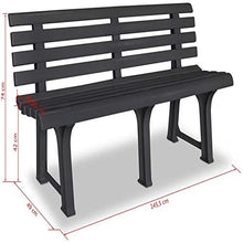GOTOTOP - Panca da giardino in plastica, resistente alle intemperie, per giardino e esterno, 145,5 x 49 x 74 cm
